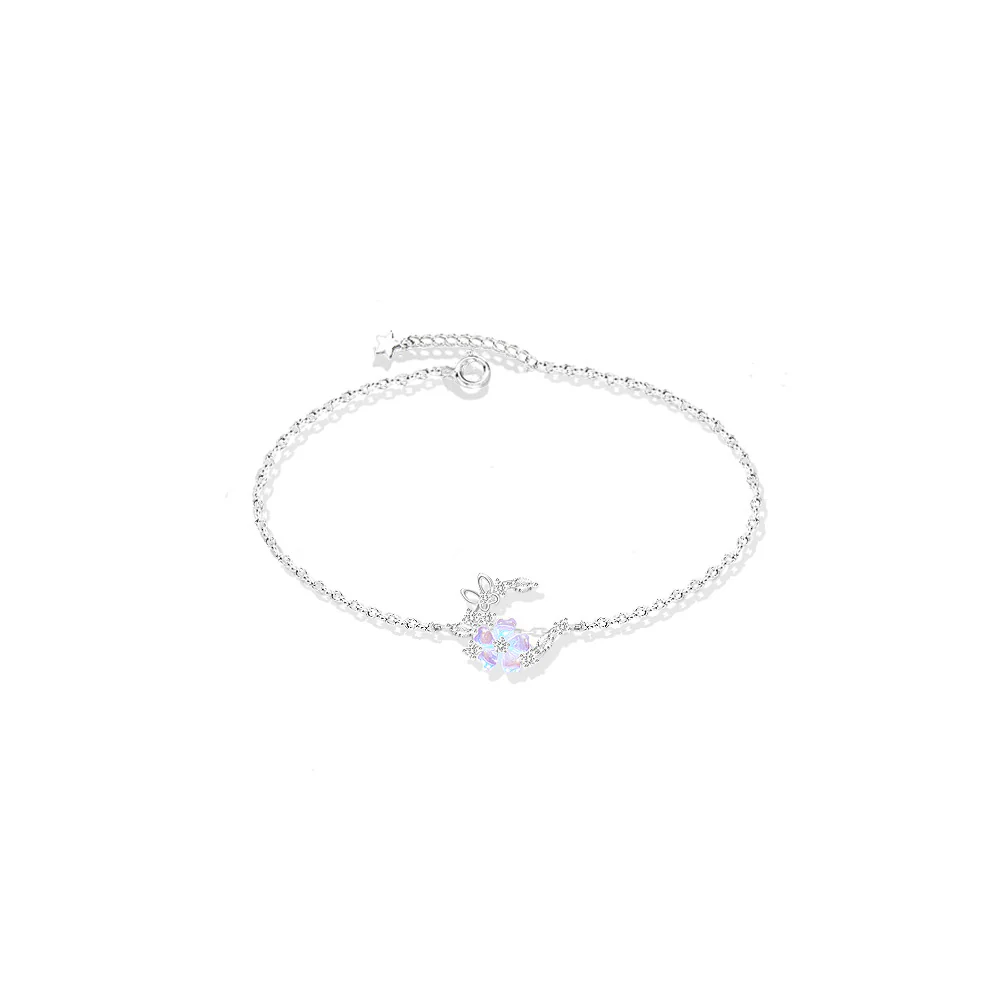 “Moon Sakura” S925 Sterling Silver Cherry Blossom Moon Jewelry Set - Image 3