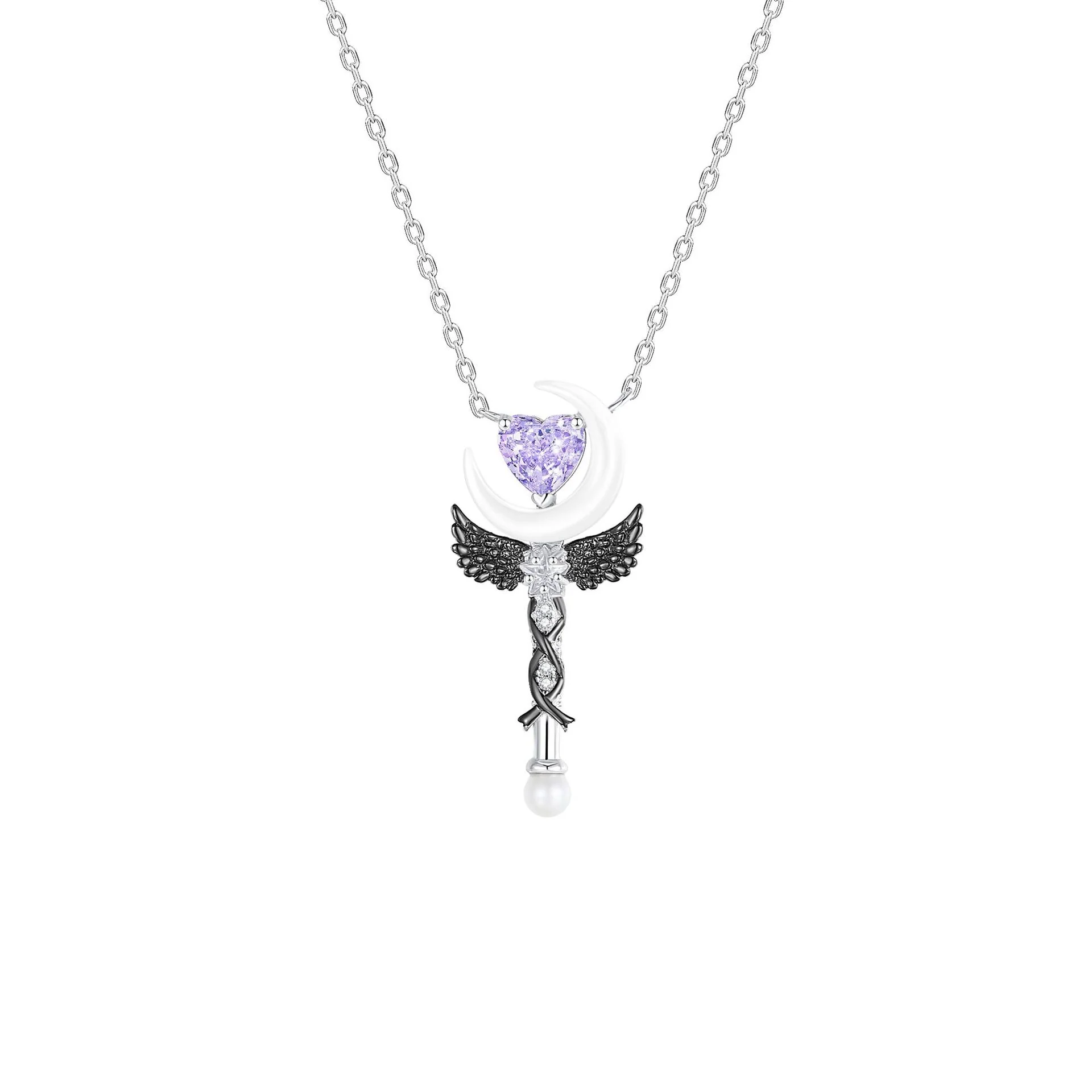 “Moonlight Arcana Wand” 925 Sterling Silver Necklace - Image 3