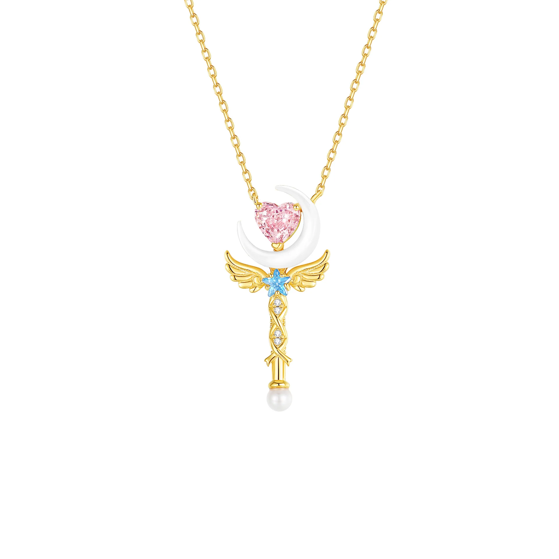 “Moonlight Arcana Wand” 925 Sterling Silver Necklace - Image 4