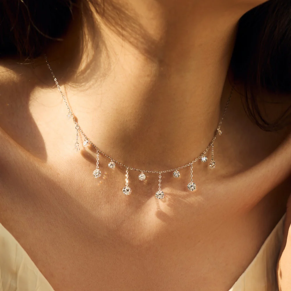 Moonlight Veil – Luxury S925 Silver Tassel Necklace with Crystal Pendant - Image 3