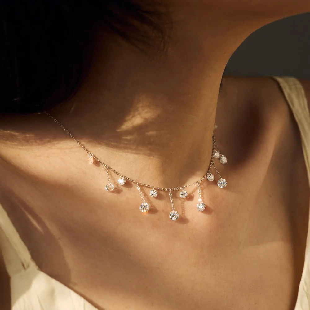 Moonlight Veil – Luxury S925 Silver Tassel Necklace with Crystal Pendant - Image 4