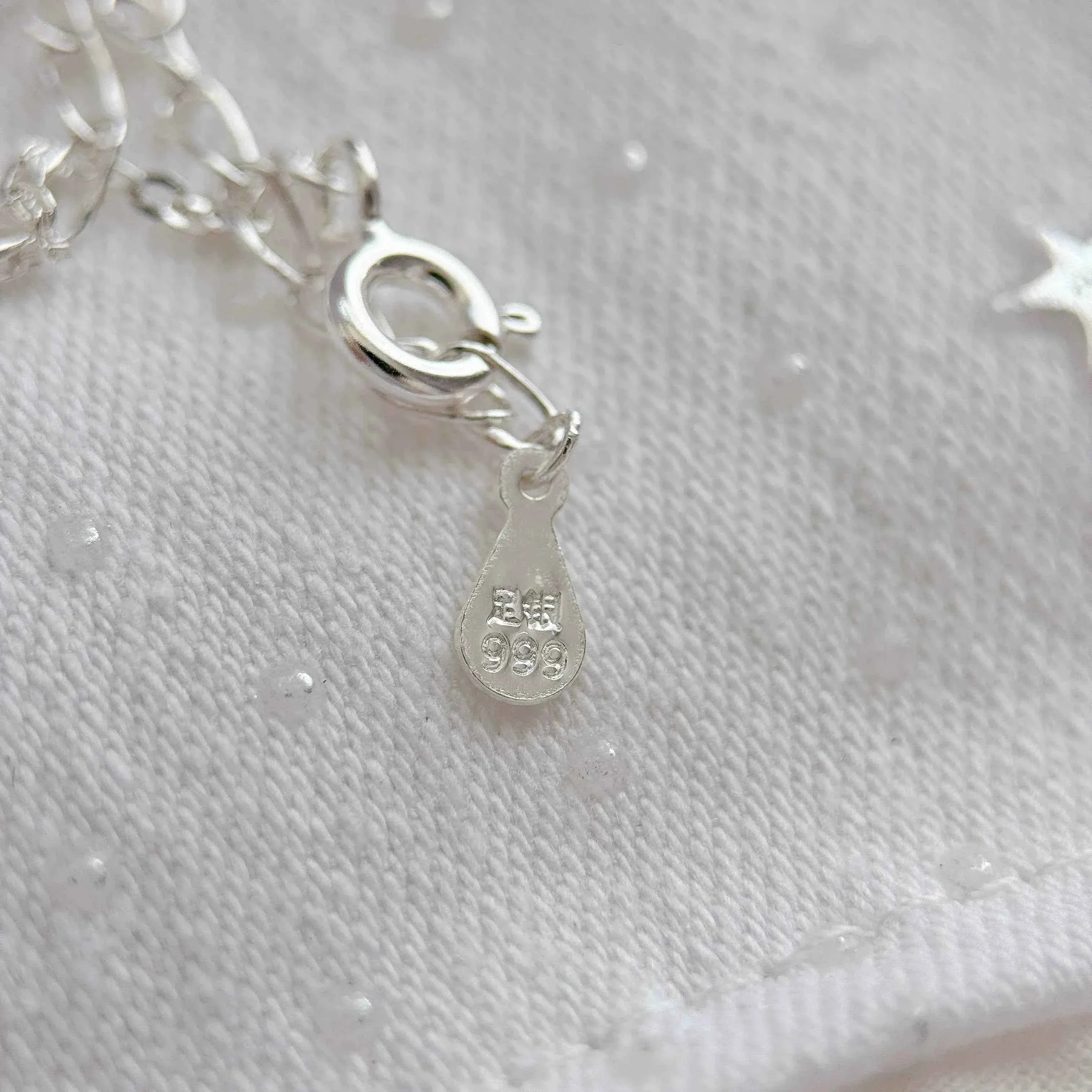 "Night Dream Starlight" 999 Pure Silver Heart and Moon Necklace - Dreamy and Elegant - Image 4