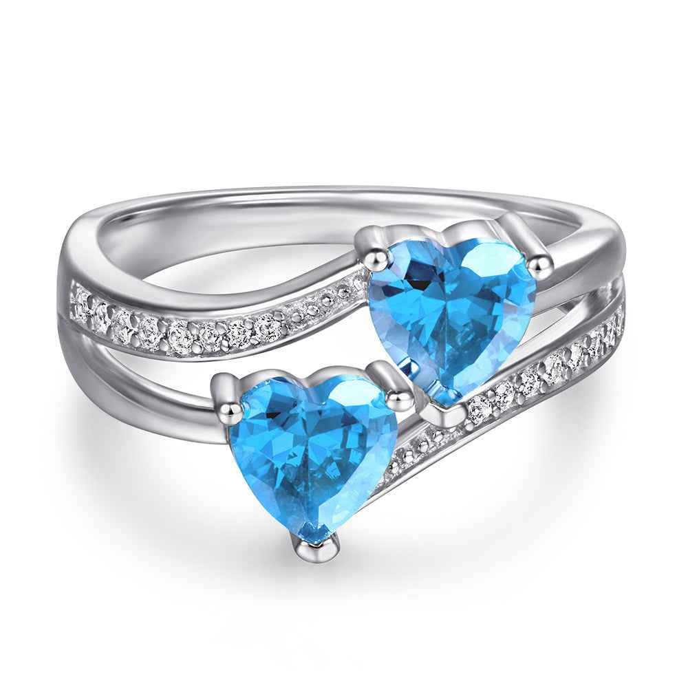 "Ocean Heart" 925 Sterling Silver Aquamarine Jewelry Set - Image 4