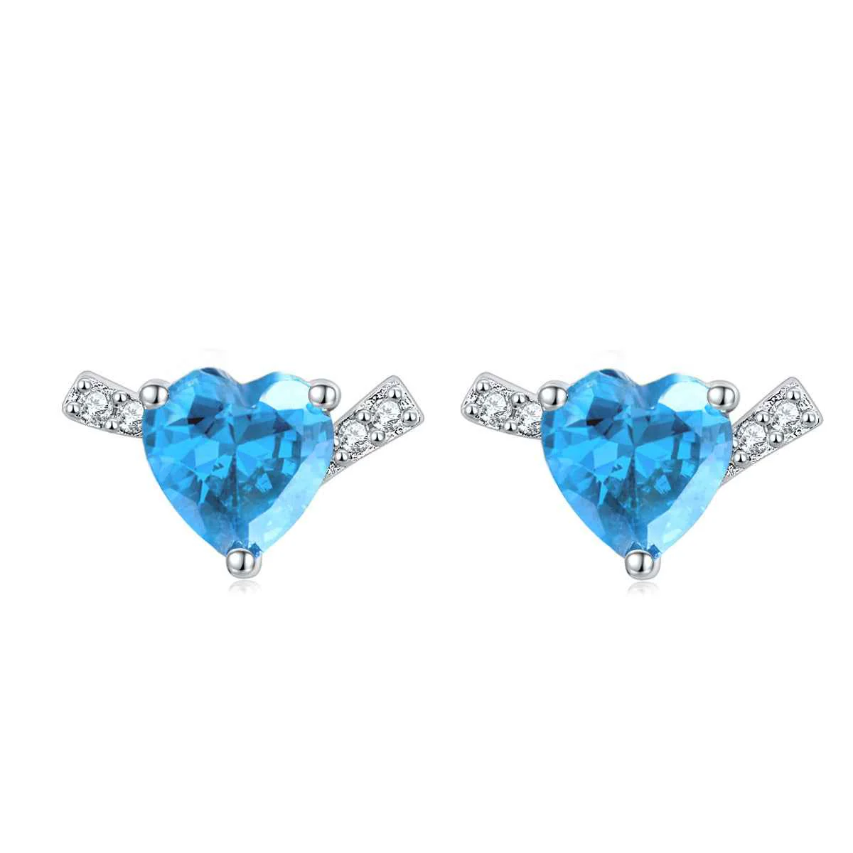 "Ocean Heart" 925 Sterling Silver Aquamarine Jewelry Set - Image 5