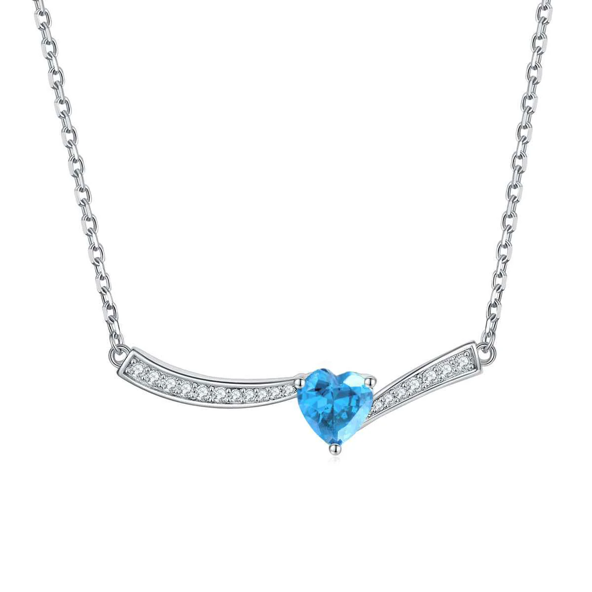 "Ocean Heart" 925 Sterling Silver Aquamarine Jewelry Set - Image 6
