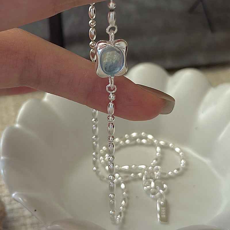 "Ocean Pillow" 925 Sterling Silver Aquamarine-Blue Jewelry Set - Image 4