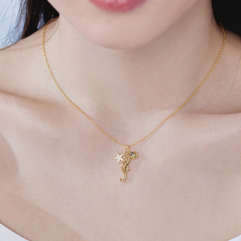 “Ocean Talisman” S925 Sterling Silver Marine Charm Necklace - Image 3