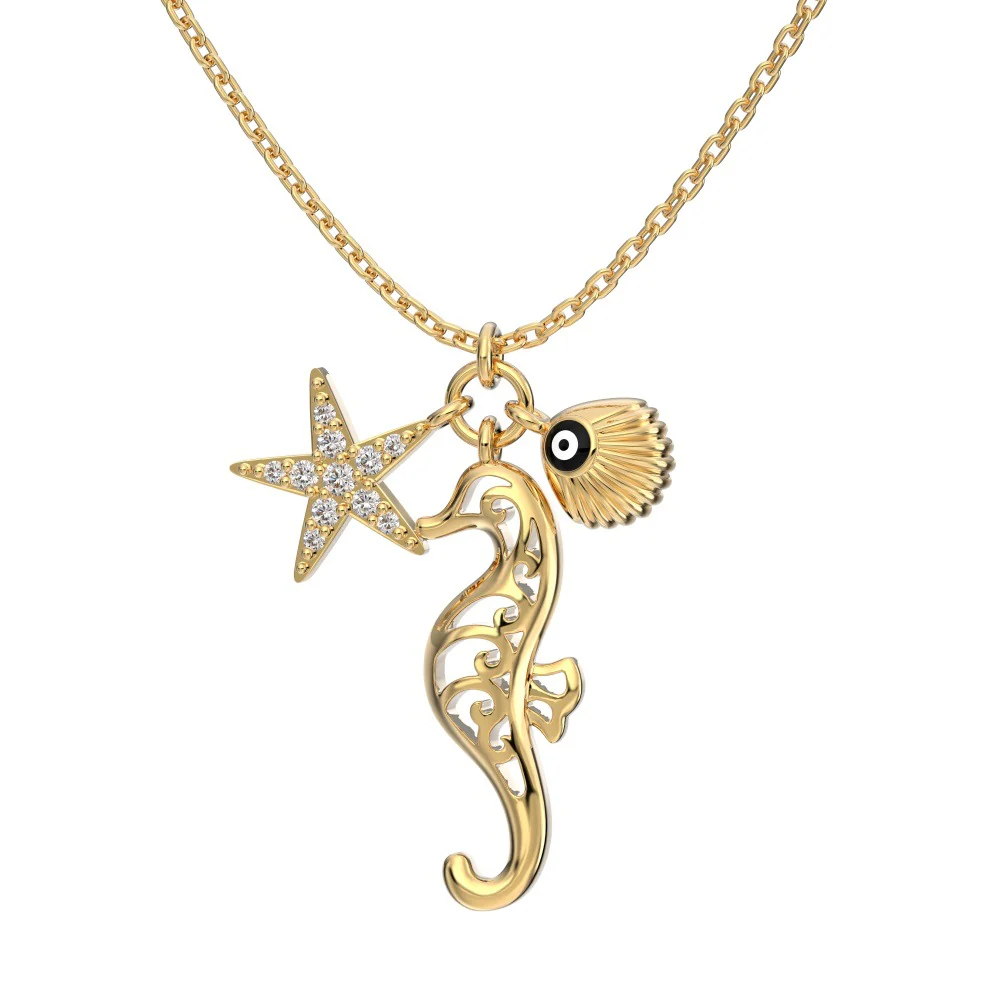 “Ocean Talisman” S925 Sterling Silver Marine Charm Necklace - Image 4