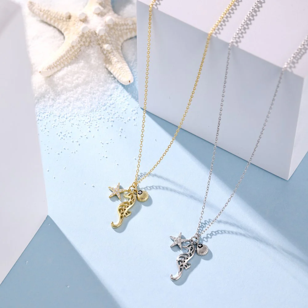 “Ocean Talisman” S925 Sterling Silver Marine Charm Necklace - Image 5
