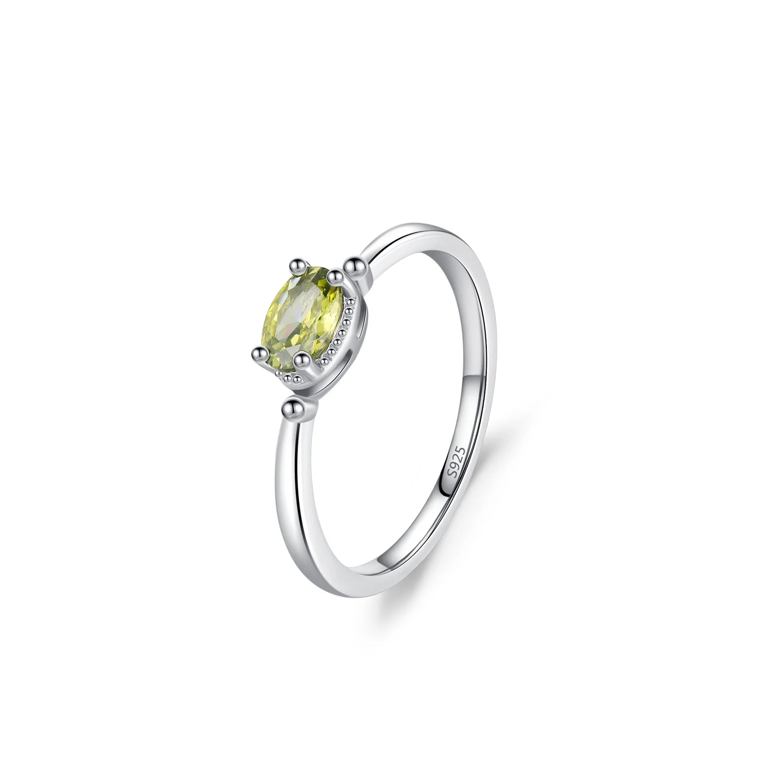 “Olive Glow” 925 Sterling Silver Oval Zircon Jewelry Set - Image 5