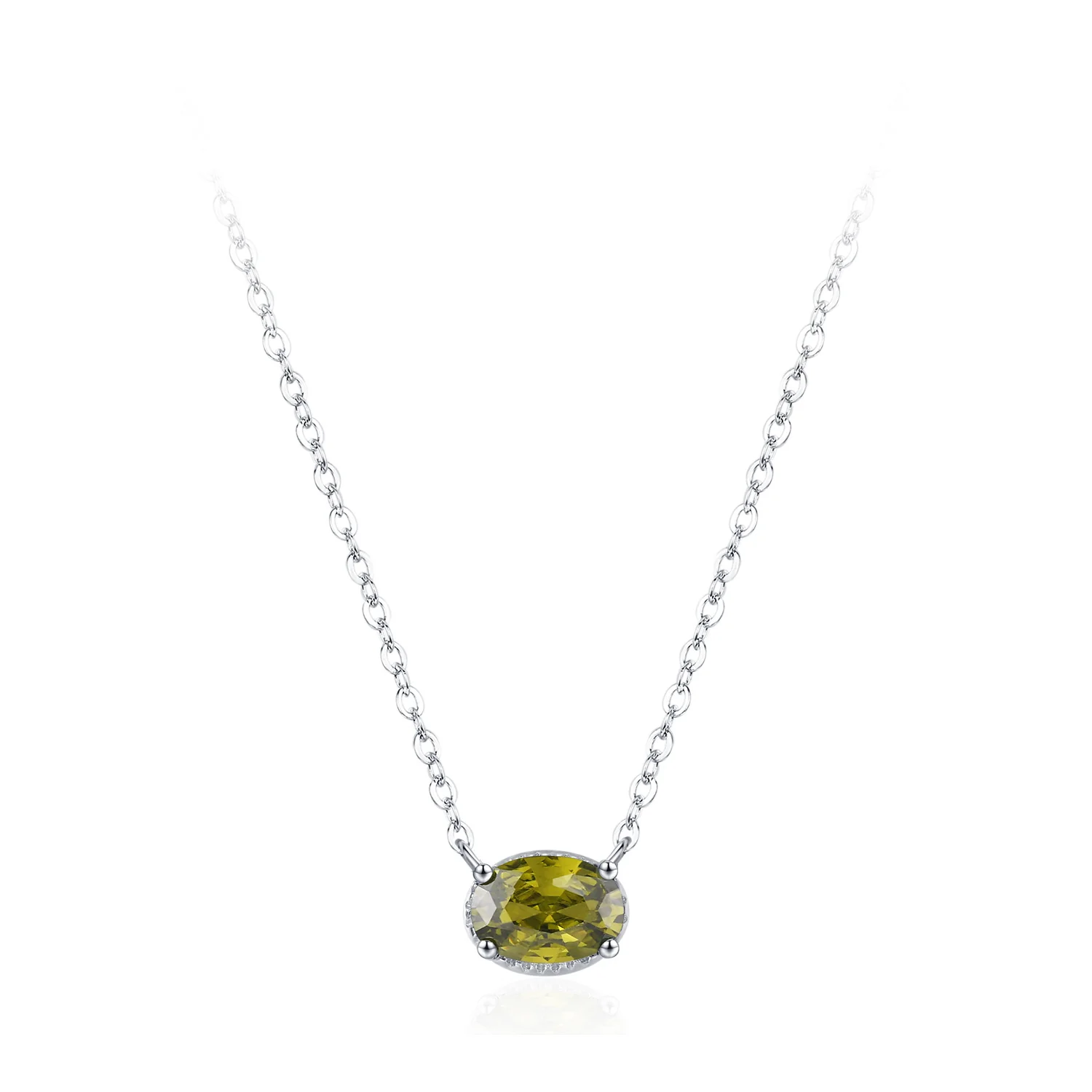 “Olive Glow” 925 Sterling Silver Oval Zircon Jewelry Set - Image 6