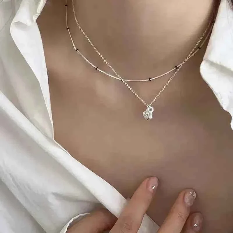 "Only Key" 925 Sterling Silver Heart-Key & Lock Necklace – Romantic & Minimalist - Image 4