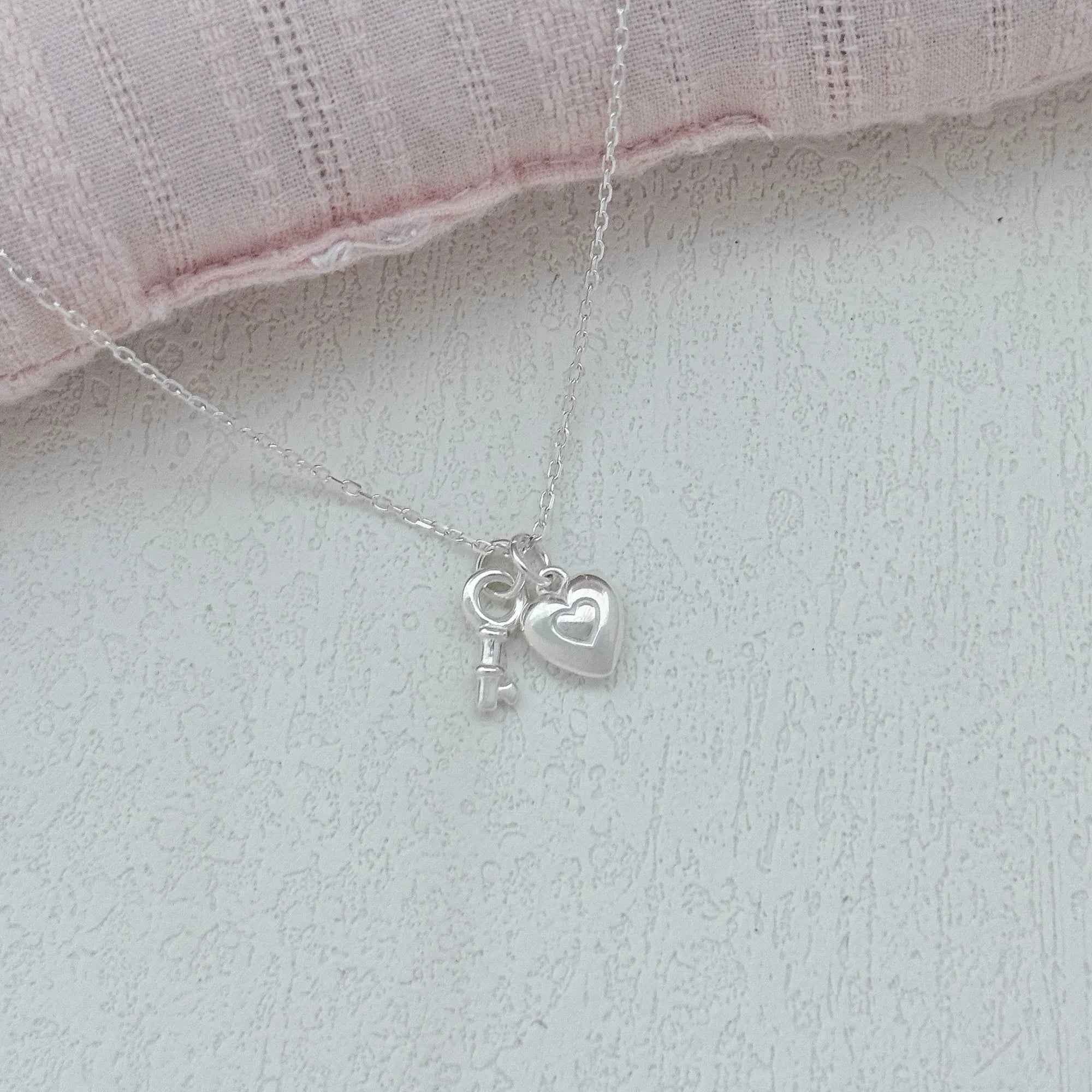 "Only Key" 925 Sterling Silver Heart-Key & Lock Necklace – Romantic & Minimalist - Image 5