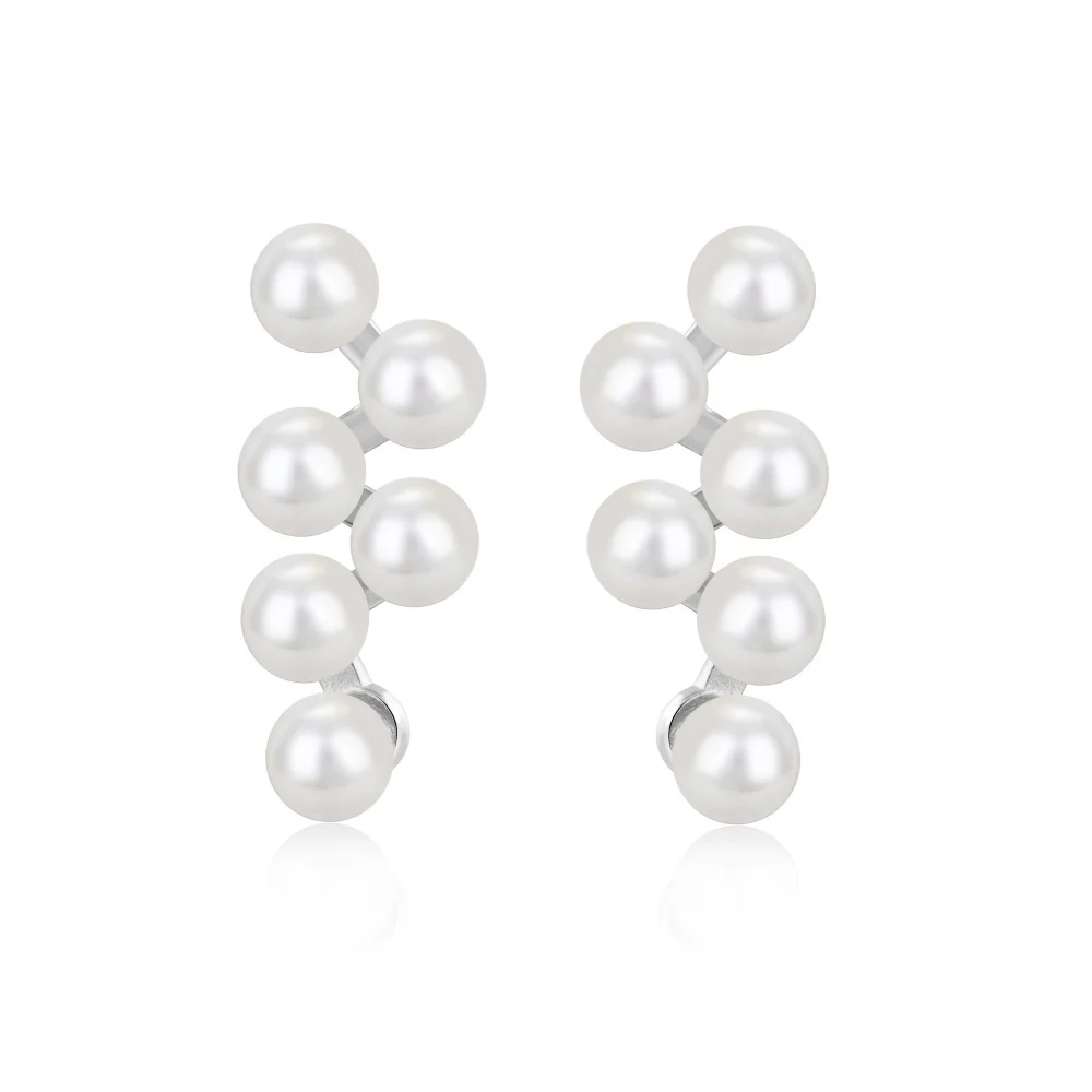 “Pearl Vine” 925 Sterling Silver Grape Pearl Stud Earrings - Image 4