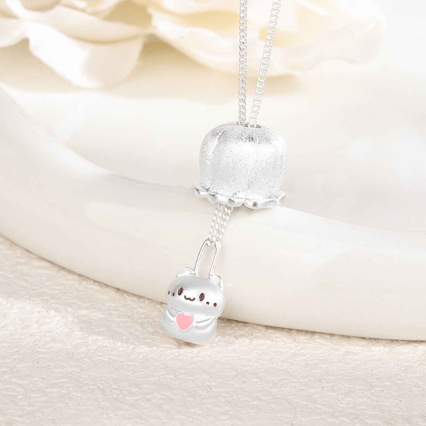 “Peekaboo Kitty” 925 Sterling Silver Lucky Cat Necklace - Image 4
