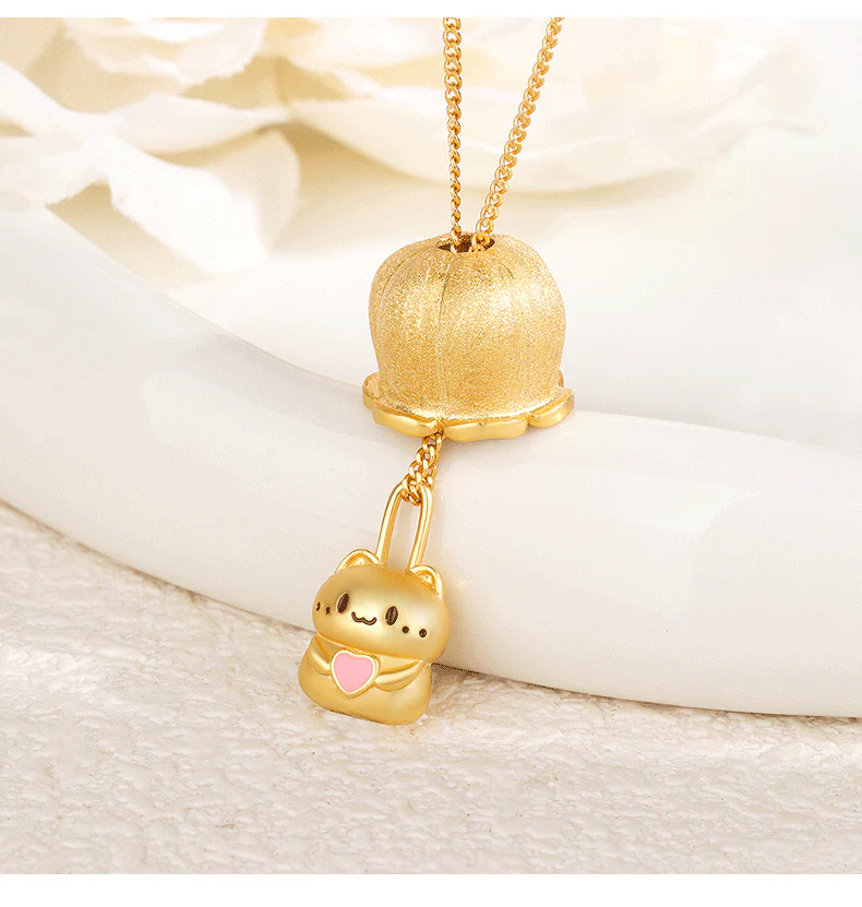 “Peekaboo Kitty” 925 Sterling Silver Lucky Cat Necklace - Image 6