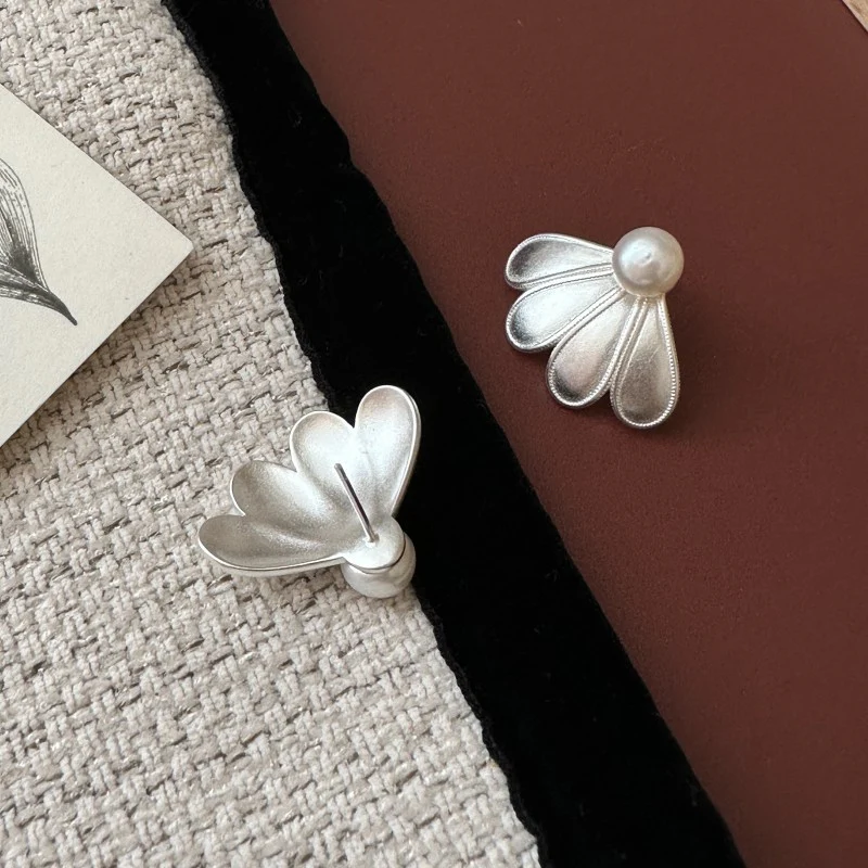 "Petal Grace" 925 Sterling Silver Pearl Earrings
