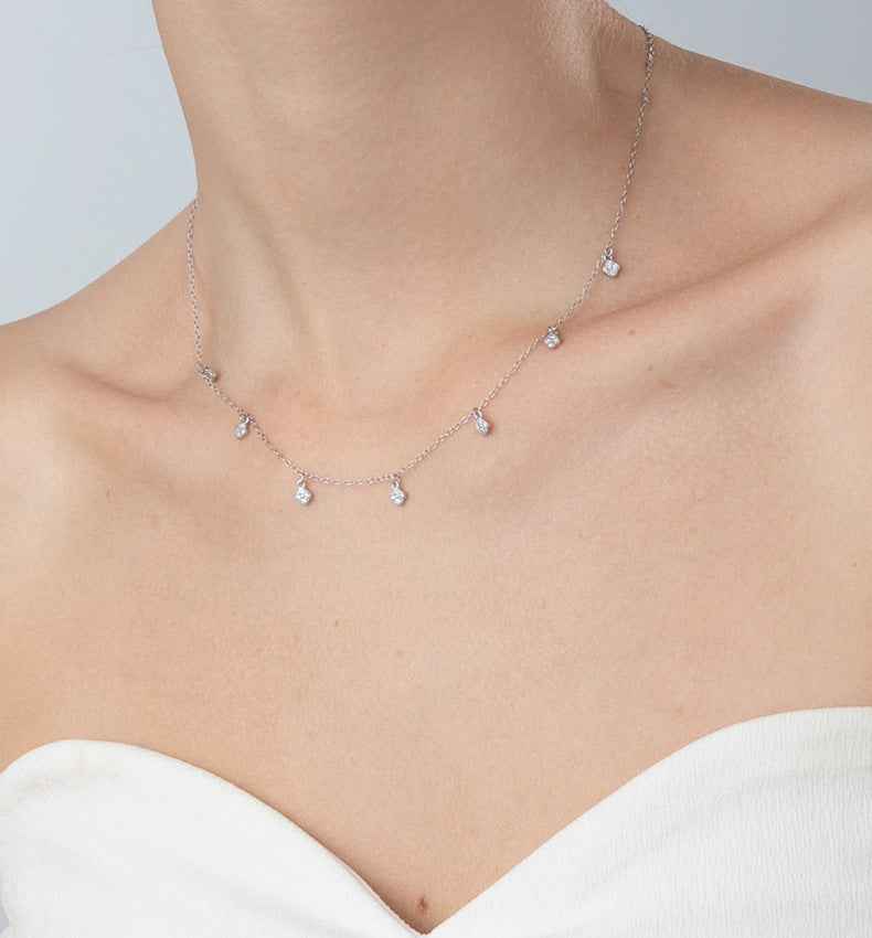 “Petite Clover Rain” 925 Sterling Silver Dainty Four-Leaf Pendant Necklace - Image 2