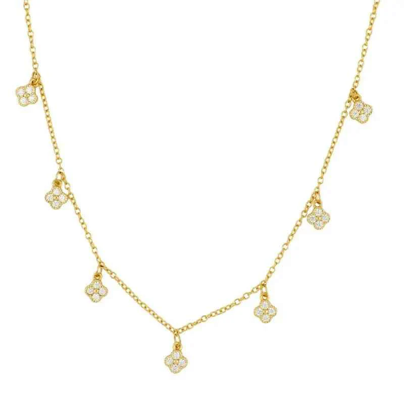 “Petite Clover Rain” 925 Sterling Silver Dainty Four-Leaf Pendant Necklace - Image 3