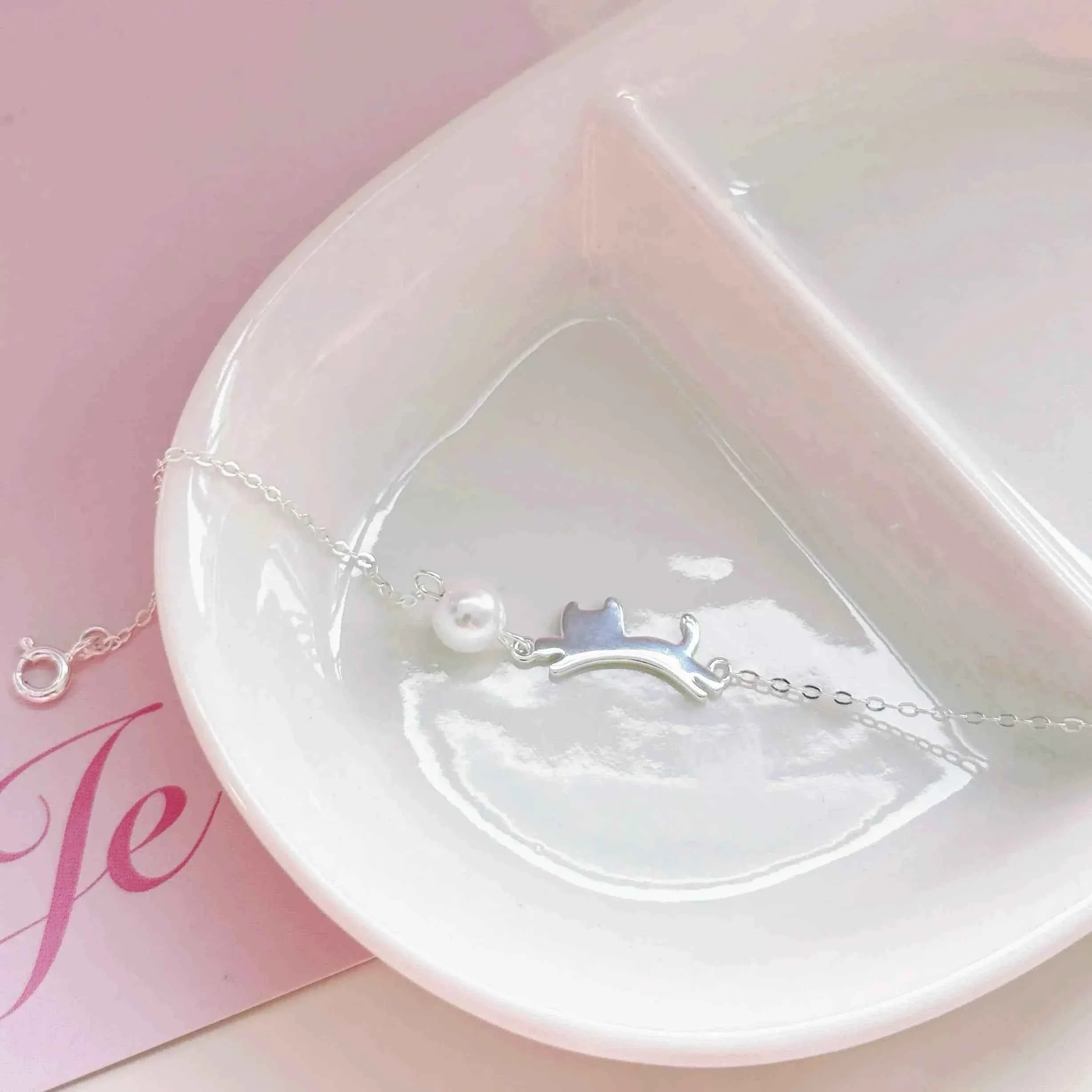 "Playful Kitty" 925 Sterling Silver Bracelet - Cute, Simple, and Elegant - Image 6