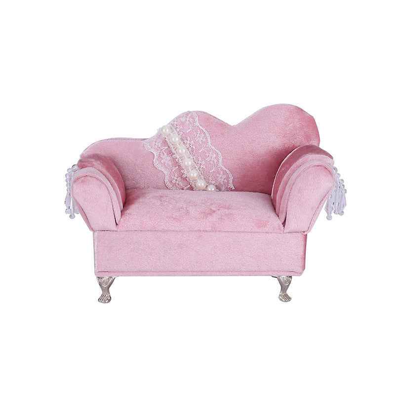 "Princess Manor" Velvet Pearl Lace Furniture Jewelry Box Set - Image 4
