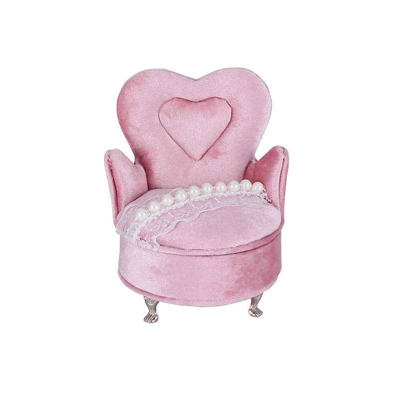 "Princess Manor" Velvet Pearl Lace Furniture Jewelry Box Set - Image 7