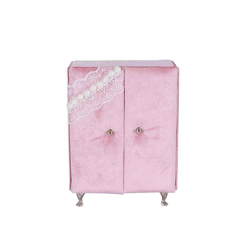 "Princess Manor" Velvet Pearl Lace Furniture Jewelry Box Set - Image 8