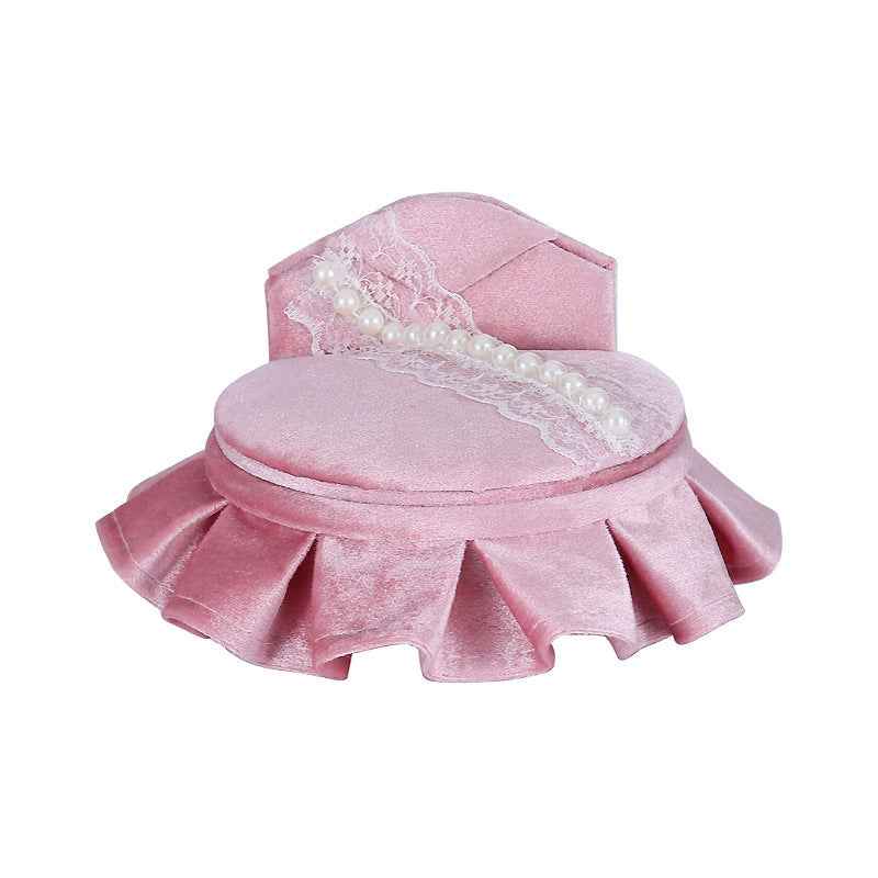 "Princess Manor" Velvet Pearl Lace Furniture Jewelry Box Set - Image 9