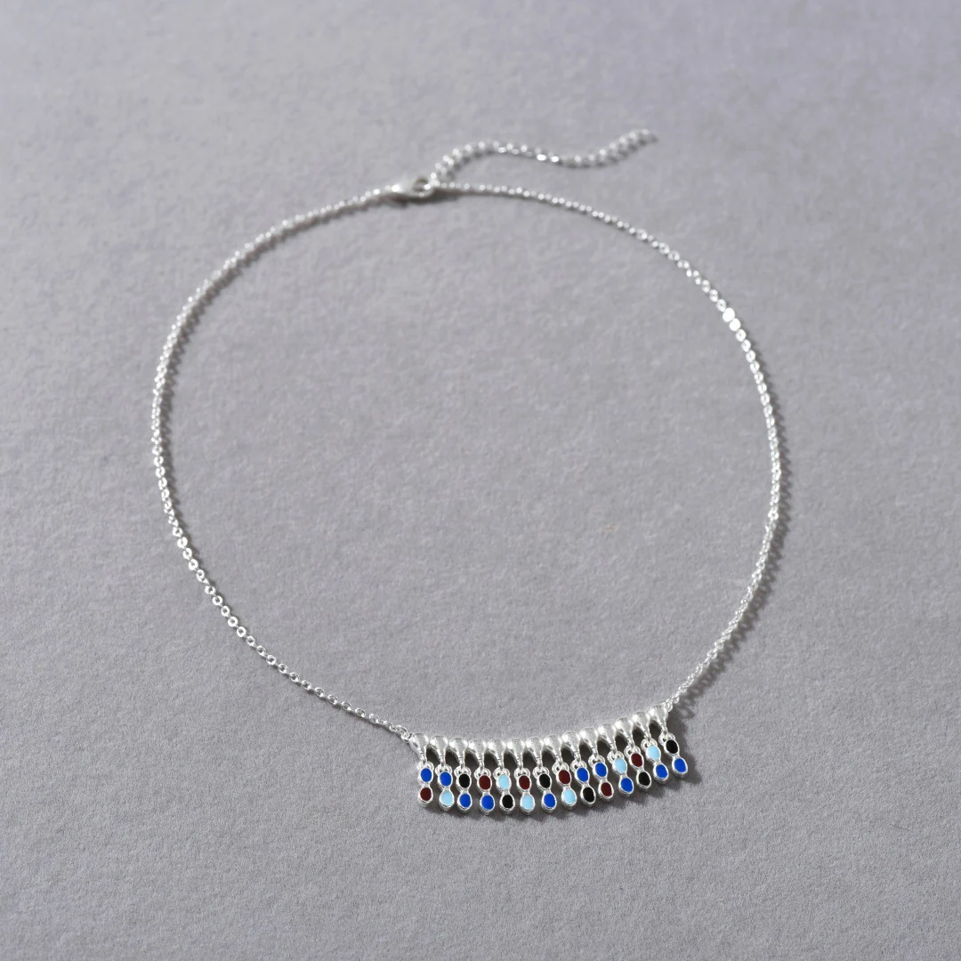 Prism Fringe 18K Gold-Plated Brass Enamel Tassel Necklace