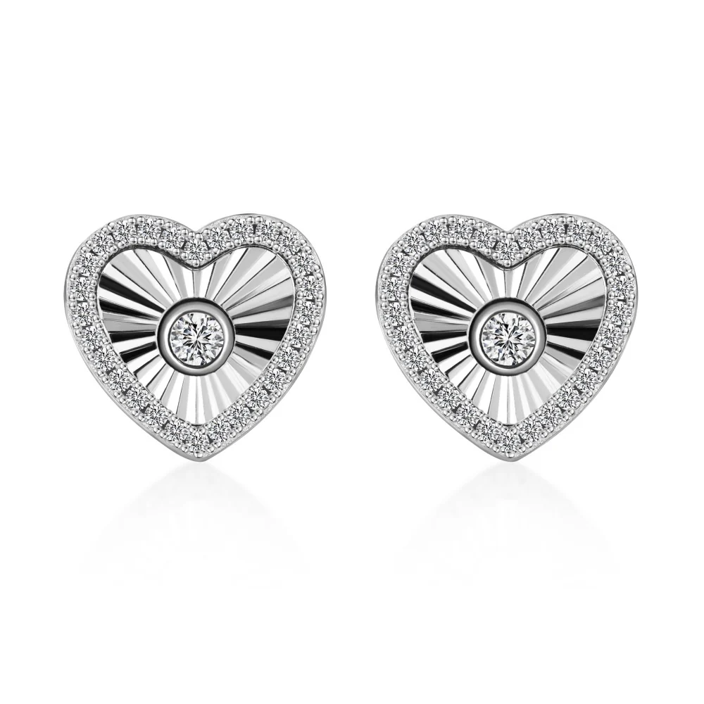 “Radiant Heart” S925 Sterling Silver Heart Jewelry Set (Necklace & Stud Earrings) - Image 7