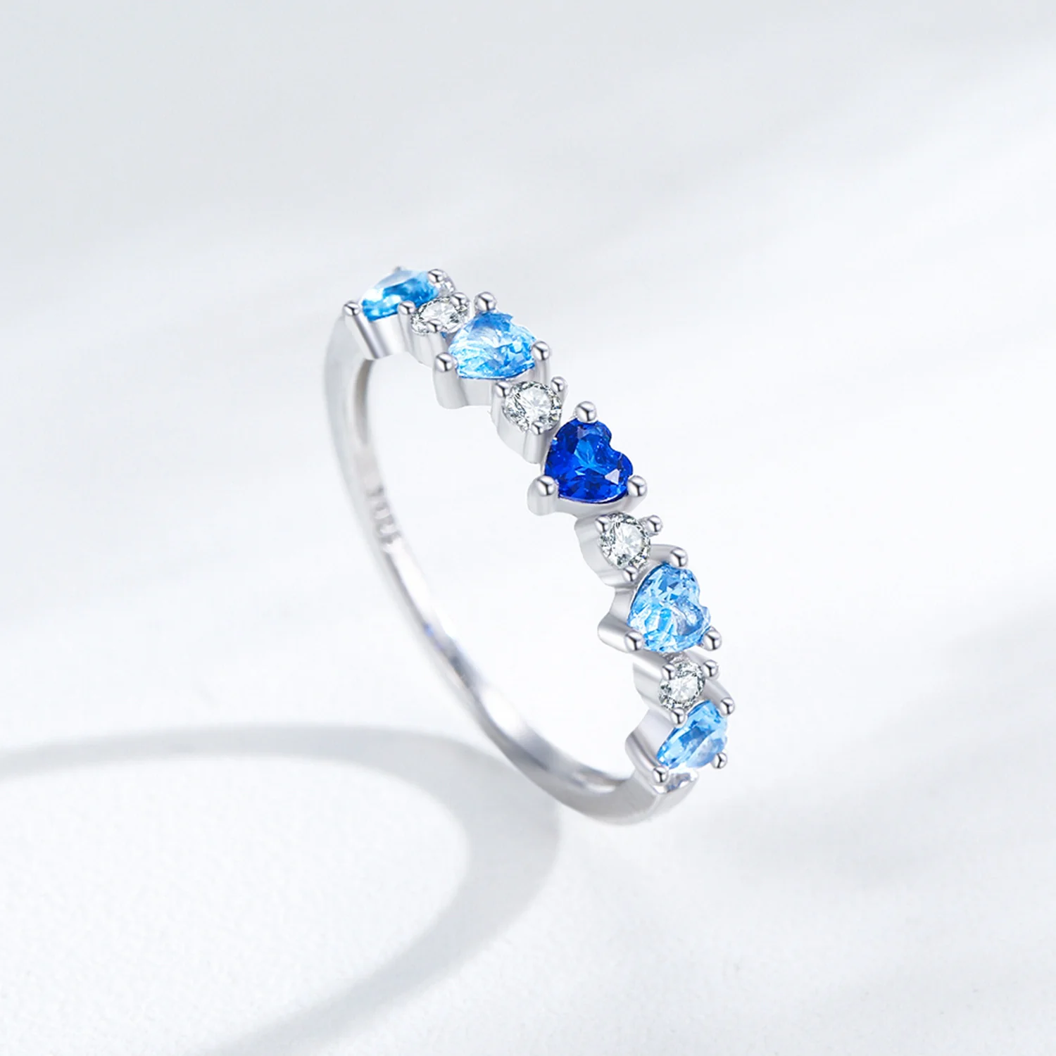 “Rainbow Crush” 925 Sterling Silver Heart Ring - Image 4