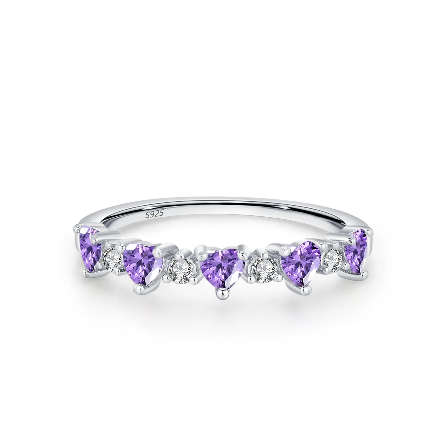 “Rainbow Crush” 925 Sterling Silver Heart Ring - Image 6