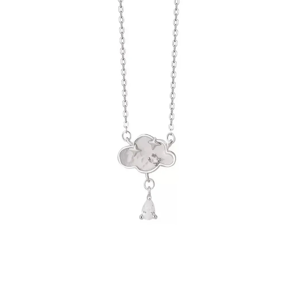 "Raindrop Cloud" 999 Sterling Silver Necklace - Delicate and Unique