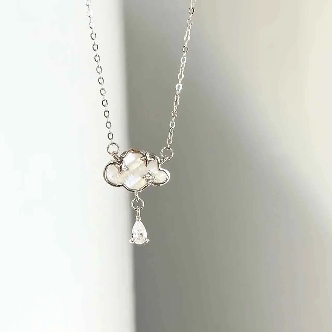 "Raindrop Cloud" 999 Sterling Silver Necklace - Delicate and Unique - Image 6