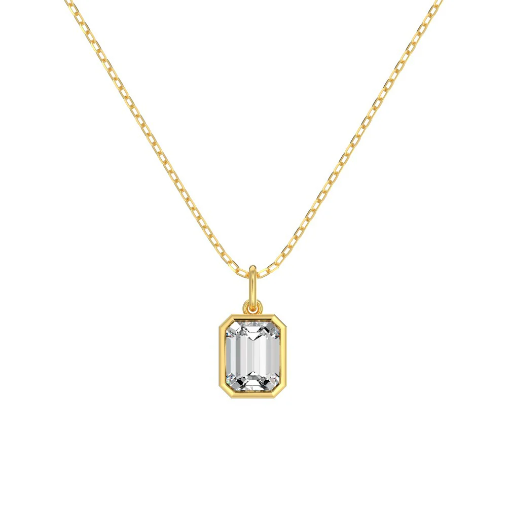 “Recta Lumi” 925 Sterling Silver 5A Cubic Zirconia Pendant Necklace