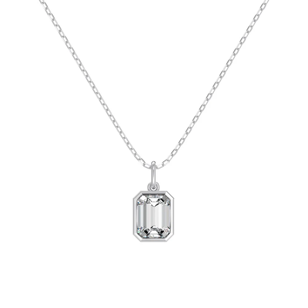 “Recta Lumi” 925 Sterling Silver 5A Cubic Zirconia Pendant Necklace - Image 3
