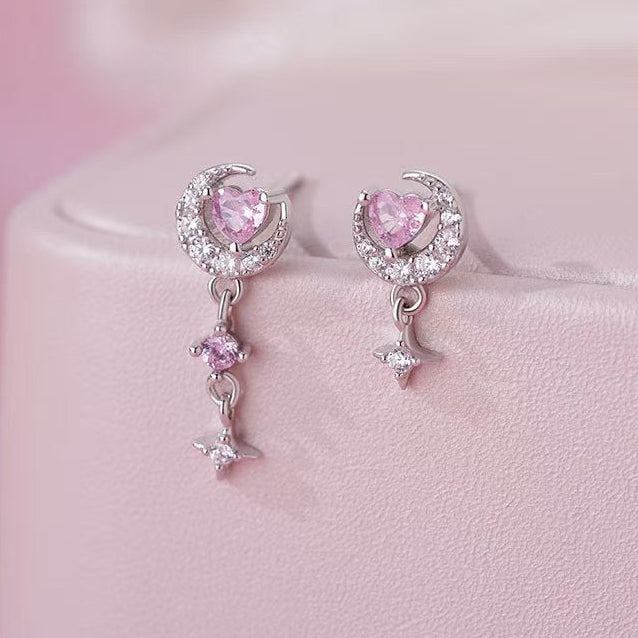 "Romantic Star River" 925 Sterling Silver Heart, Moon, and Star Necklace - Dreamy and Elegant - Image 13