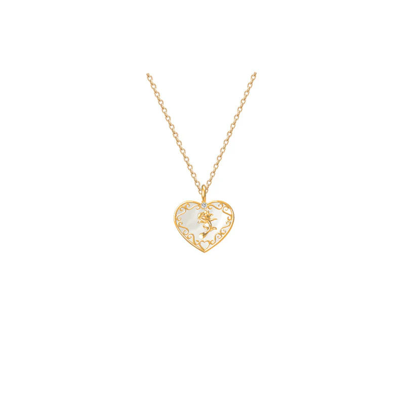 “Rose Reverie” S925 Sterling Silver Mother-of-Pearl Rose Pearl Jewelry Set (Necklace & Bracelet) - Image 4