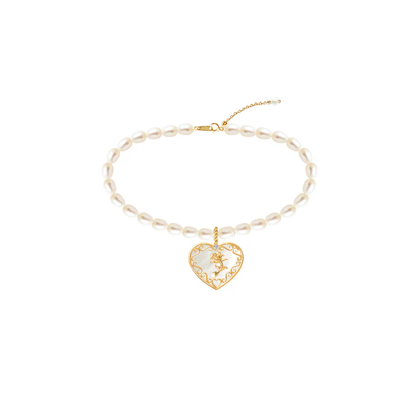“Rose Reverie” S925 Sterling Silver Mother-of-Pearl Rose Pearl Jewelry Set (Necklace & Bracelet) - Image 5