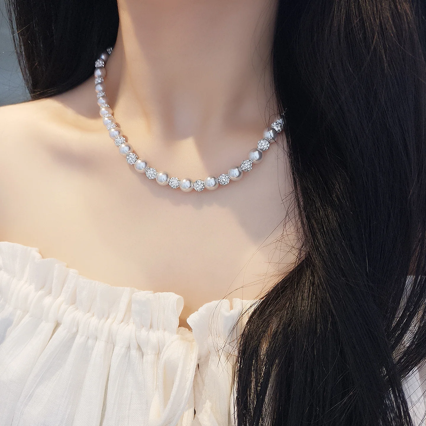 “Roselle Shambhala” S925 Sterling Silver Pearl Jewelry Set (Necklace & Bracelet) - Image 2