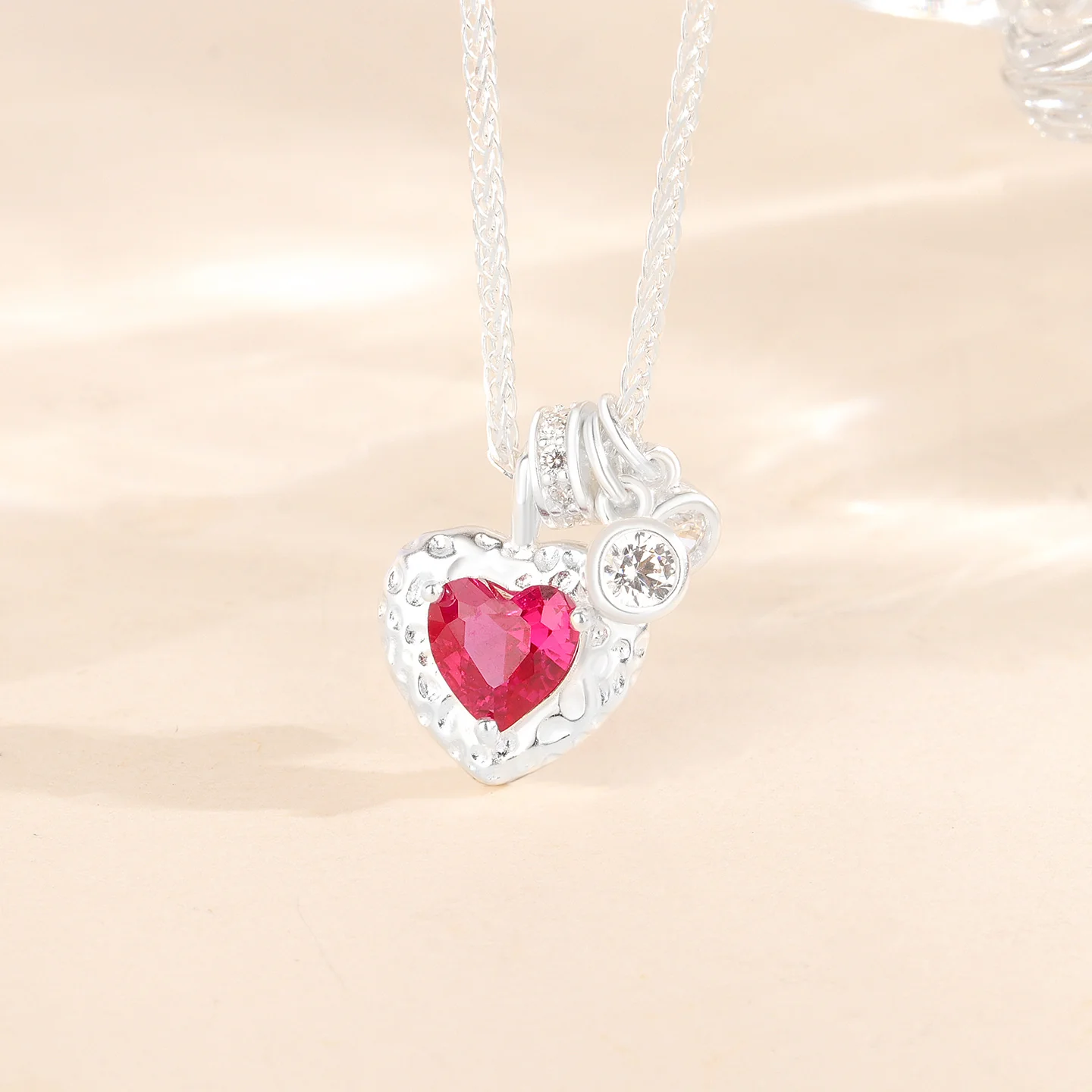 “Rouge Héritage” S925 Sterling Silver Vintage Red Heart Necklace - Image 5