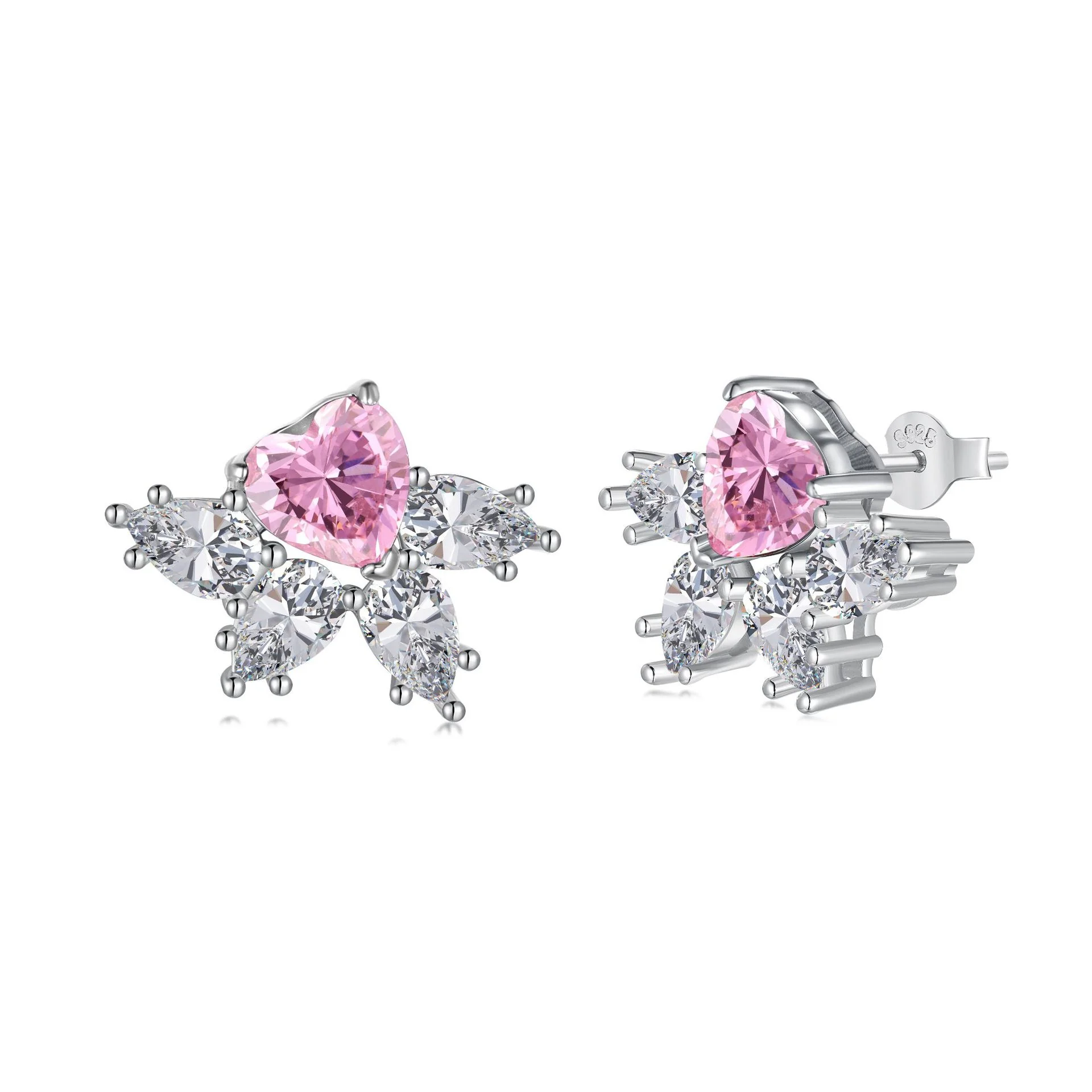 “Rouge Vow” S925 Sterling Silver Heart Zircon Jewelry Set (Necklace & Earrings) - Image 10
