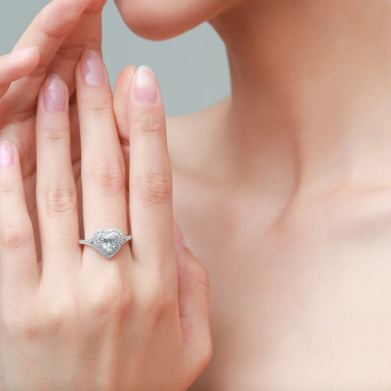 “Royal Heart Halo” 925 Sterling Silver Statement Ring - Image 2