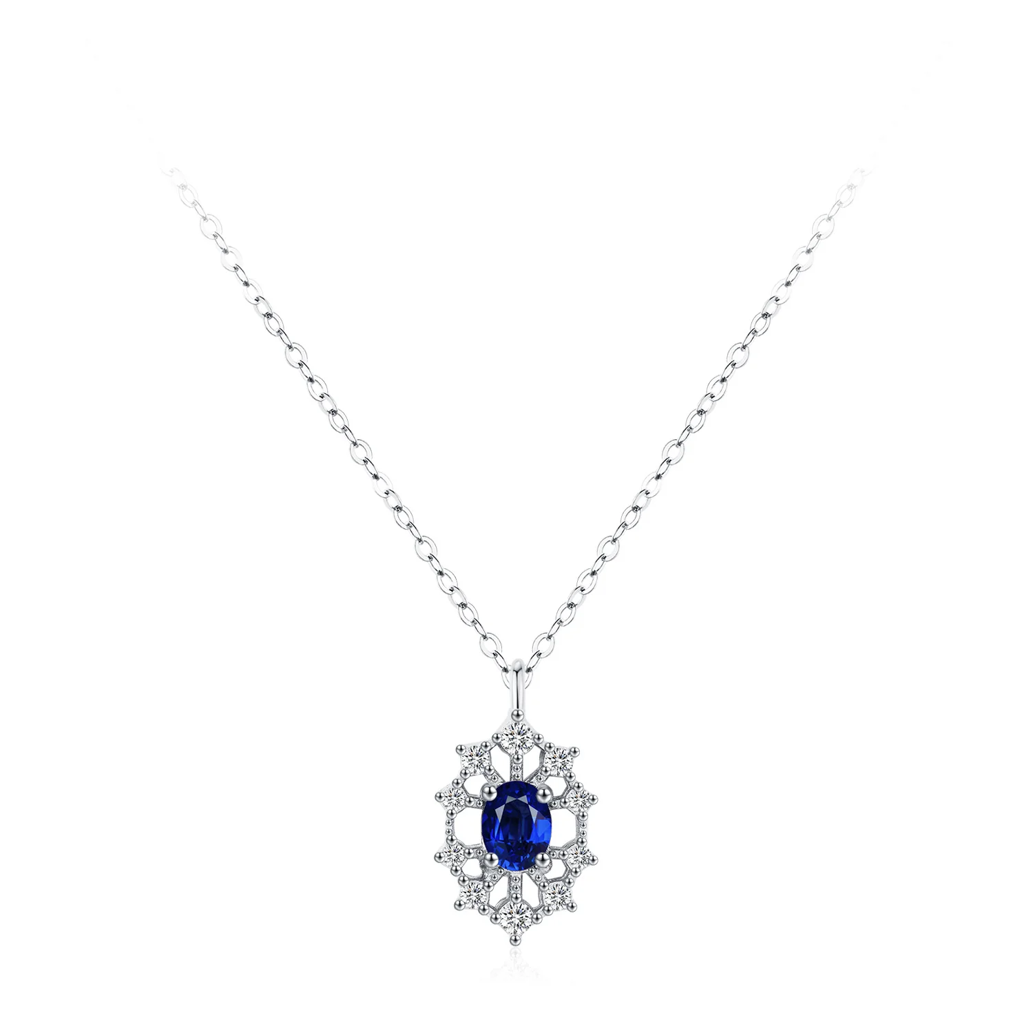 “Royal Solstice” 925 Sterling Silver Sapphire Halo Jewelry Set - Image 7