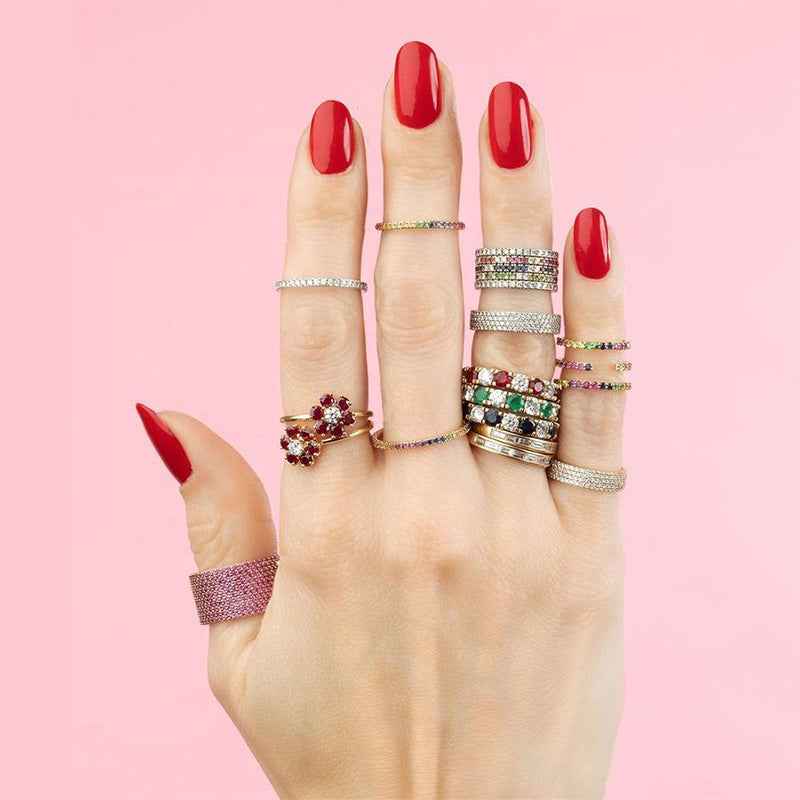 “Ruby Bloom” S925 Sterling Silver Two-Tone Floral Ring - Image 2
