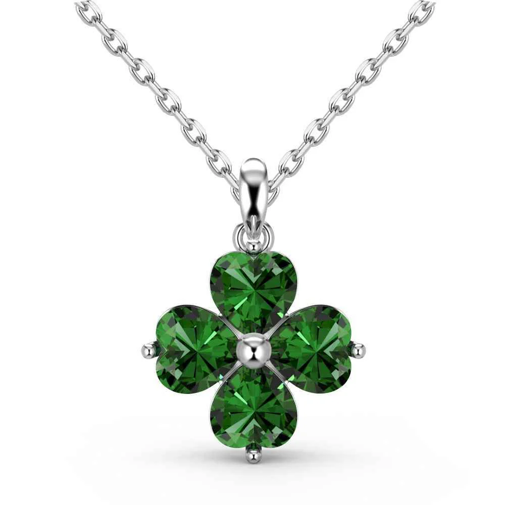 "Sakura Heart" 925 Sterling Silver Green Zircon Jewelry Set - Image 5