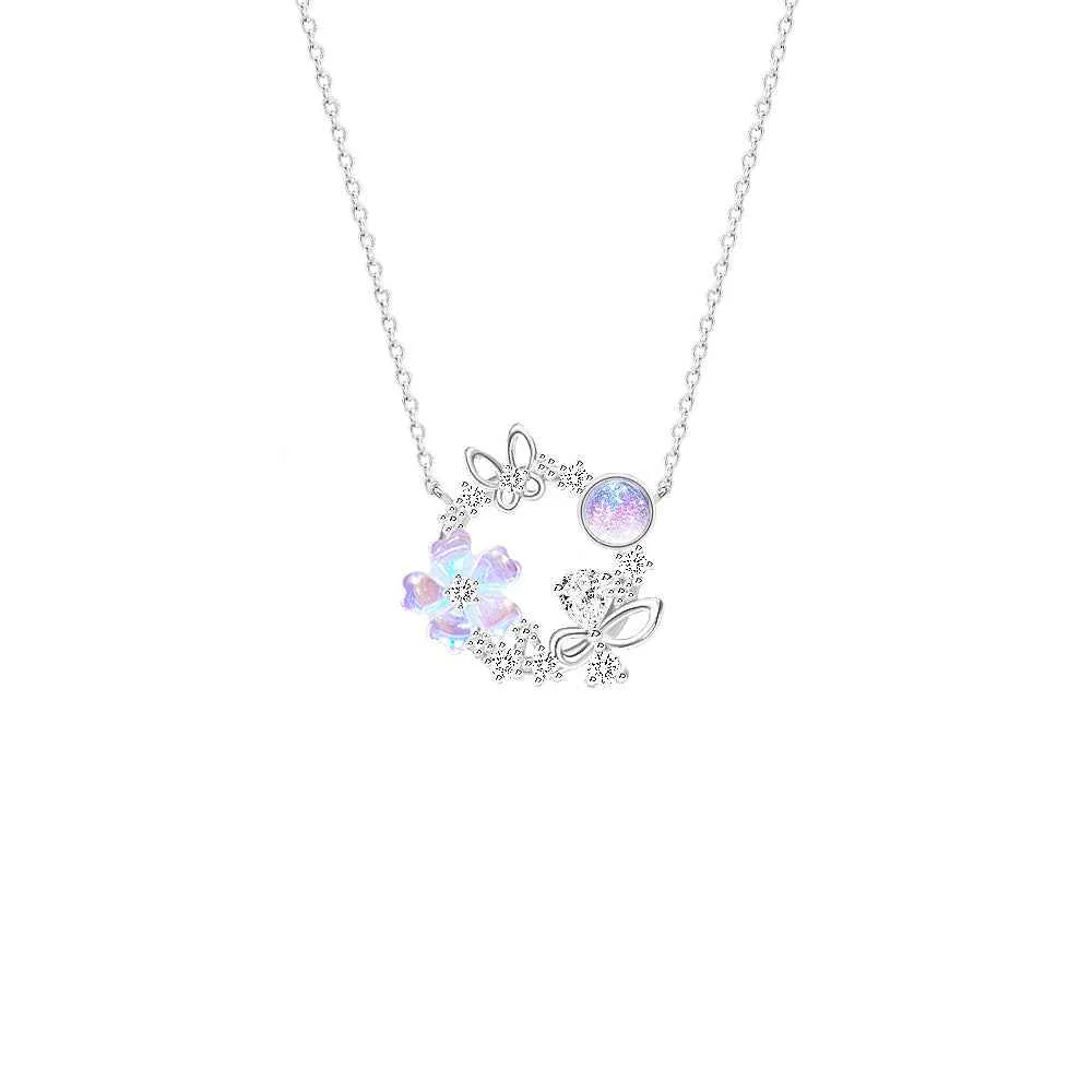 “Sakura Wreath” S925 Sterling Silver Dream Blossom Jewelry Set (Necklace & Earrings) - Image 3