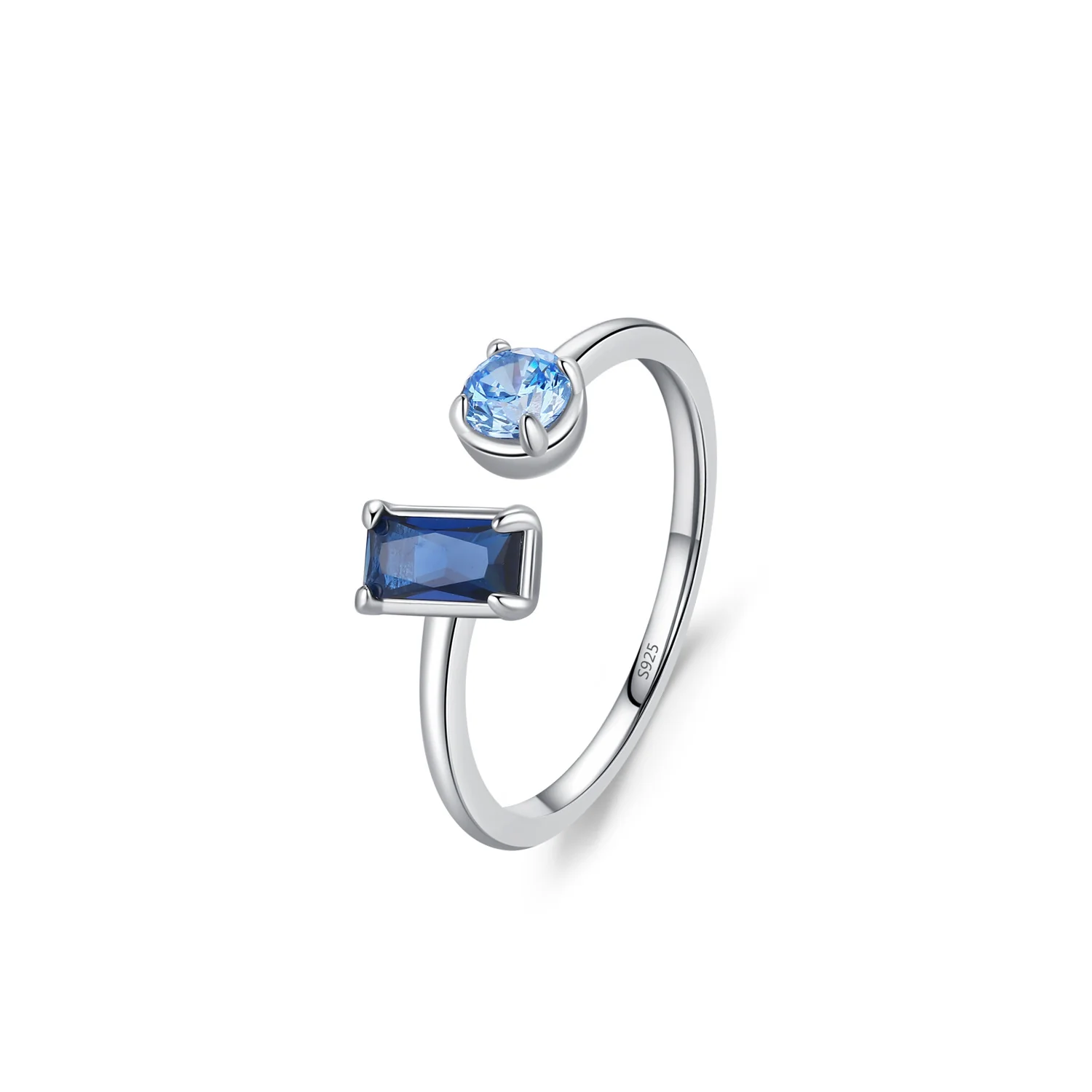 “Sapphire Poise” 925 Sterling Silver Blue Baguette & Round-Cut Jewelry Set - Image 6
