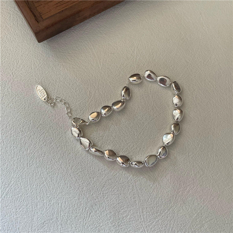 "Silver Beans" 925 Sterling Silver Necklace & Bracelet Set - Image 6