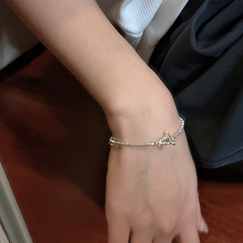 "Silver Chunks" 925 Sterling Silver Bracelet - Image 2